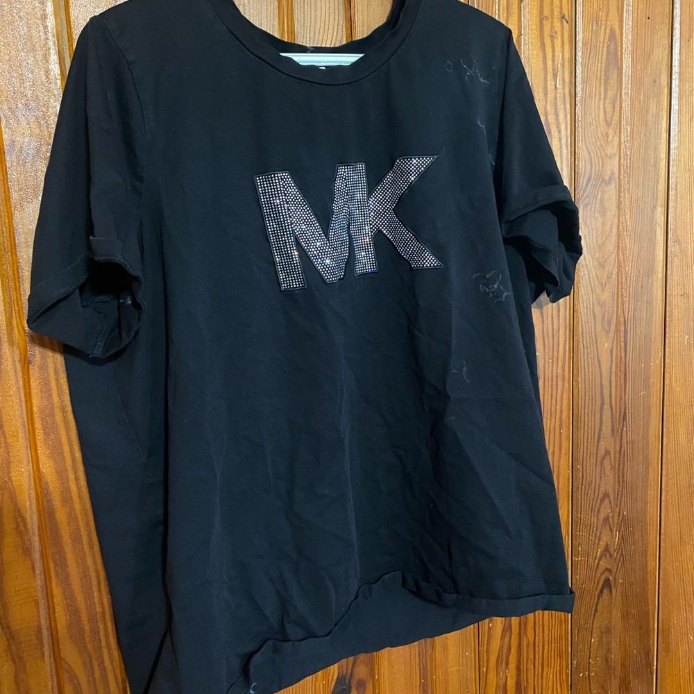 Michael Kors Black Short Sleeve Tee with MK Logo